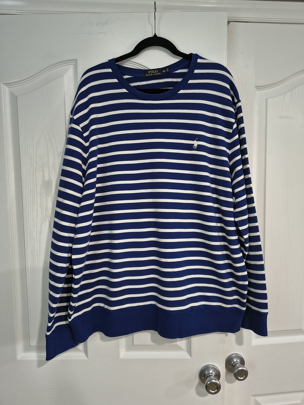 Polo Ralph Lauren Blue & White Striped Crewneck Sweatshirt XXL